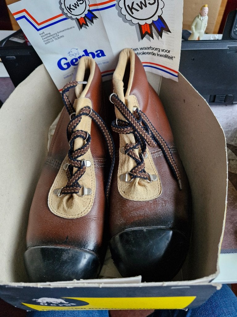 Gerba vintage veiligheidsschoenen als nieuwstalen, Ophalen, Zo goed als nieuw