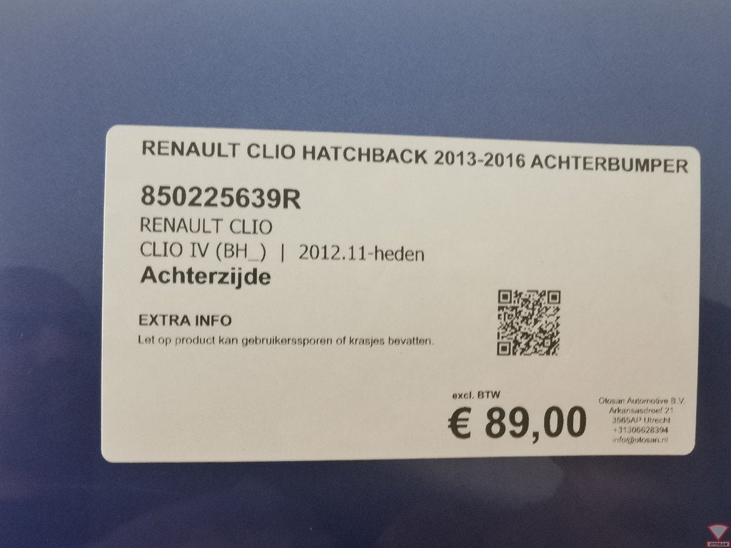 RENAULT CLIO IV Hatchback 2013-2016 Achterbumper, Renault Group, Gebruikt, Contact.group@renault.com, Renault