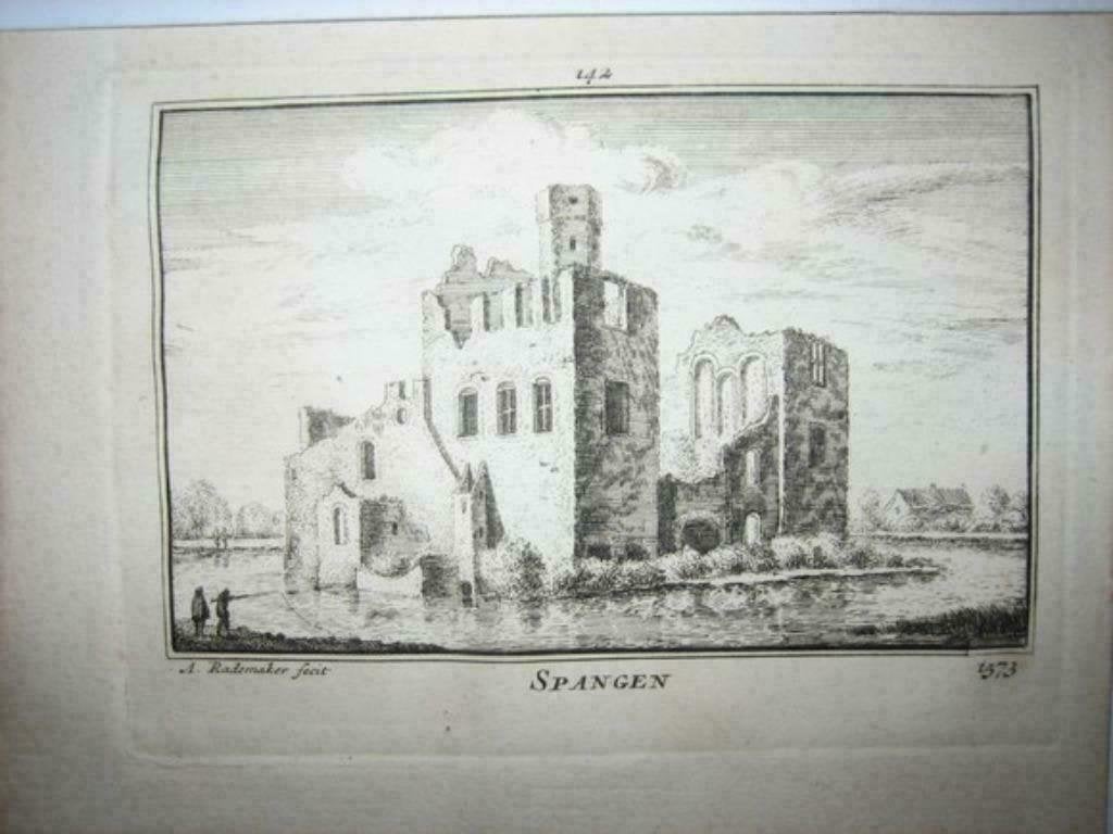 142 / Spangen het Huis kopergravure  18e Eeuw, Ophalen of Verzenden