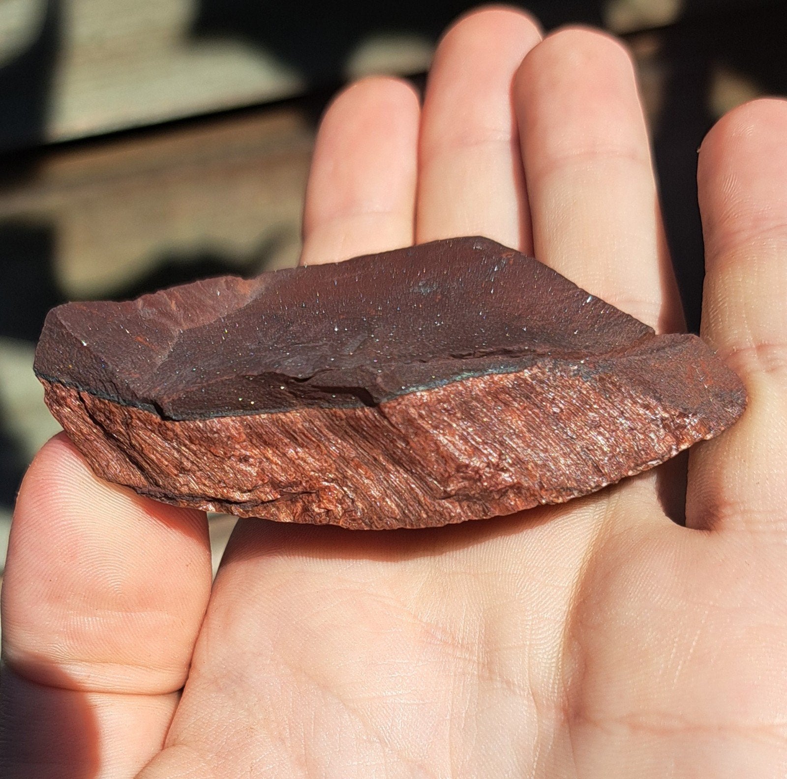Rode Tijgeroog ruw edelsteen natuursteen mineralen kristal, Ophalen of Verzenden