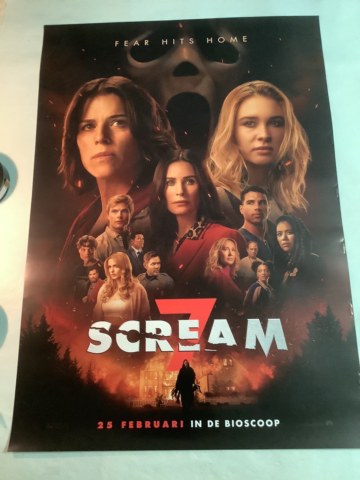 SCREAM   FILMPOSTER    70-100 cm, Ophalen of Verzenden, Zo goed als nieuw, Deurposter of groter, Film en Tv