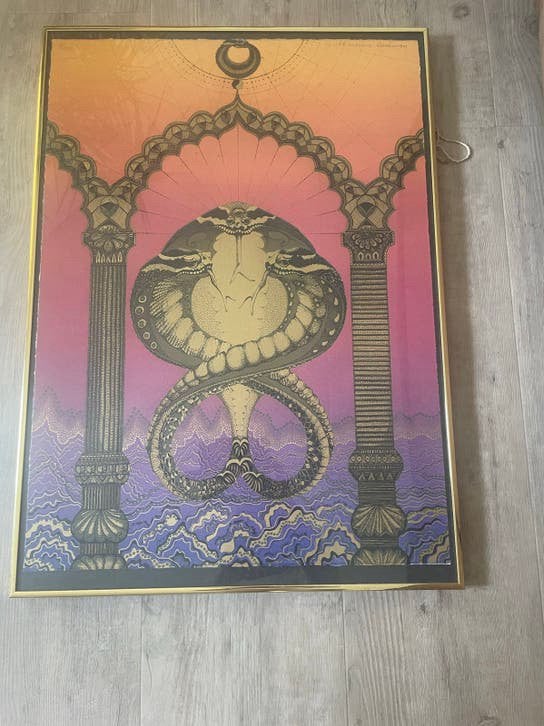 Zeefdruk Alexandrina Booleman - Cobra Ouroboros, Ophalen of Verzenden, Flora en Fauna, Zeefdruk, 1950 - 1999