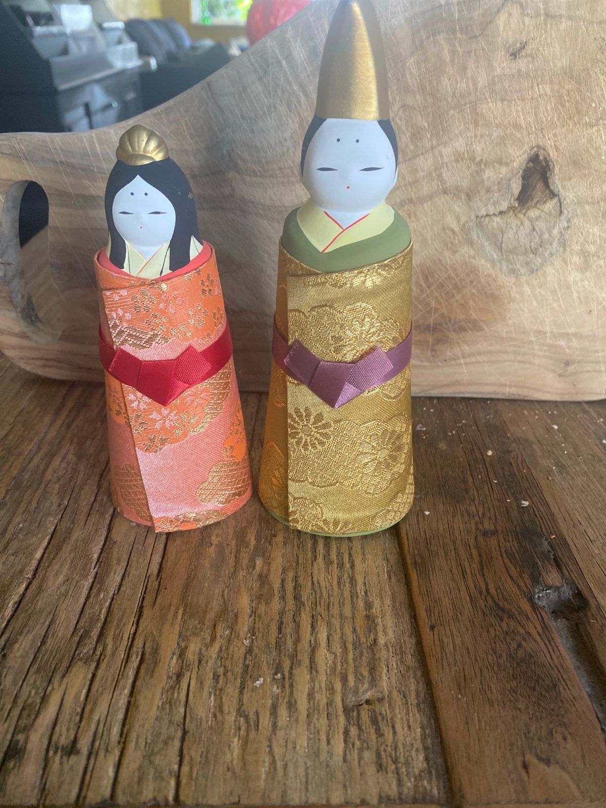Set van 2 Japanse Kokeshi poppen, Verzamelen, Poppen, Ophalen of Verzenden, Zo goed als nieuw, Pop