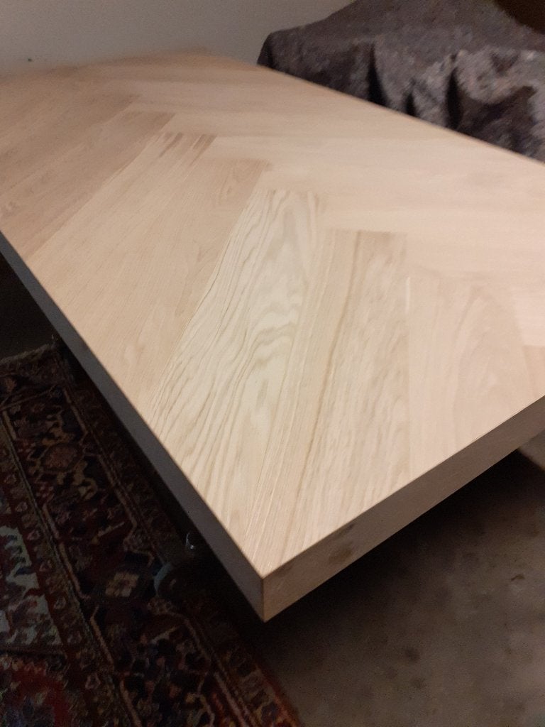 Eiken visgraad tafel 180x100.NIEUW., Nieuw, 150 tot 200 cm, Eikenhout, Rechthoekig