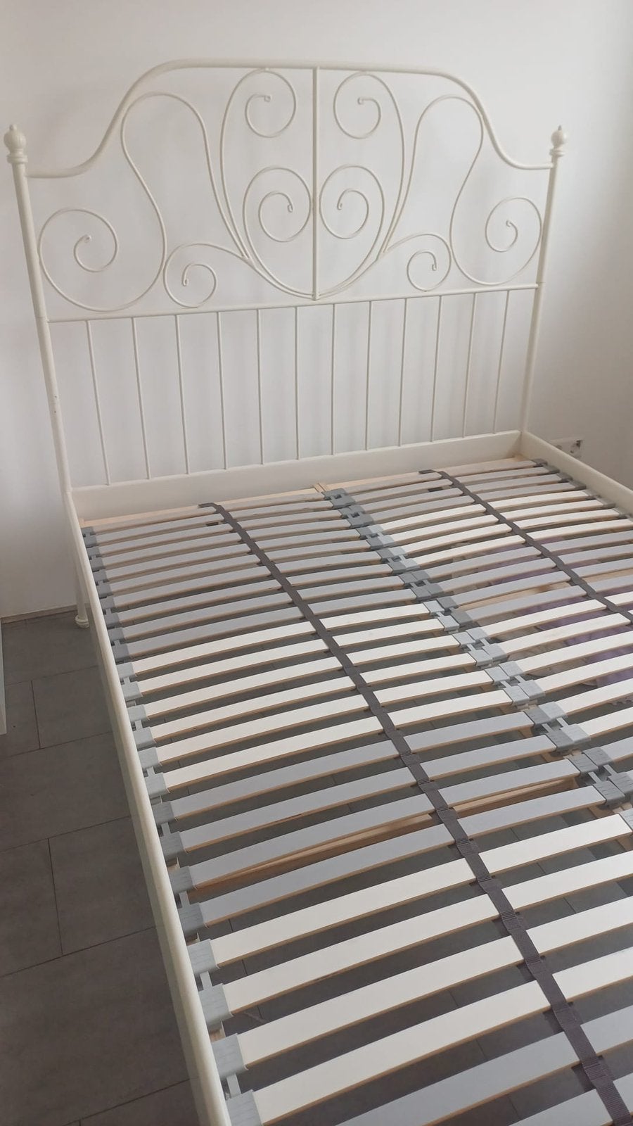 Bed, Huis en Inrichting, Wit, Tweepersoons, Zo goed als nieuw, Hout