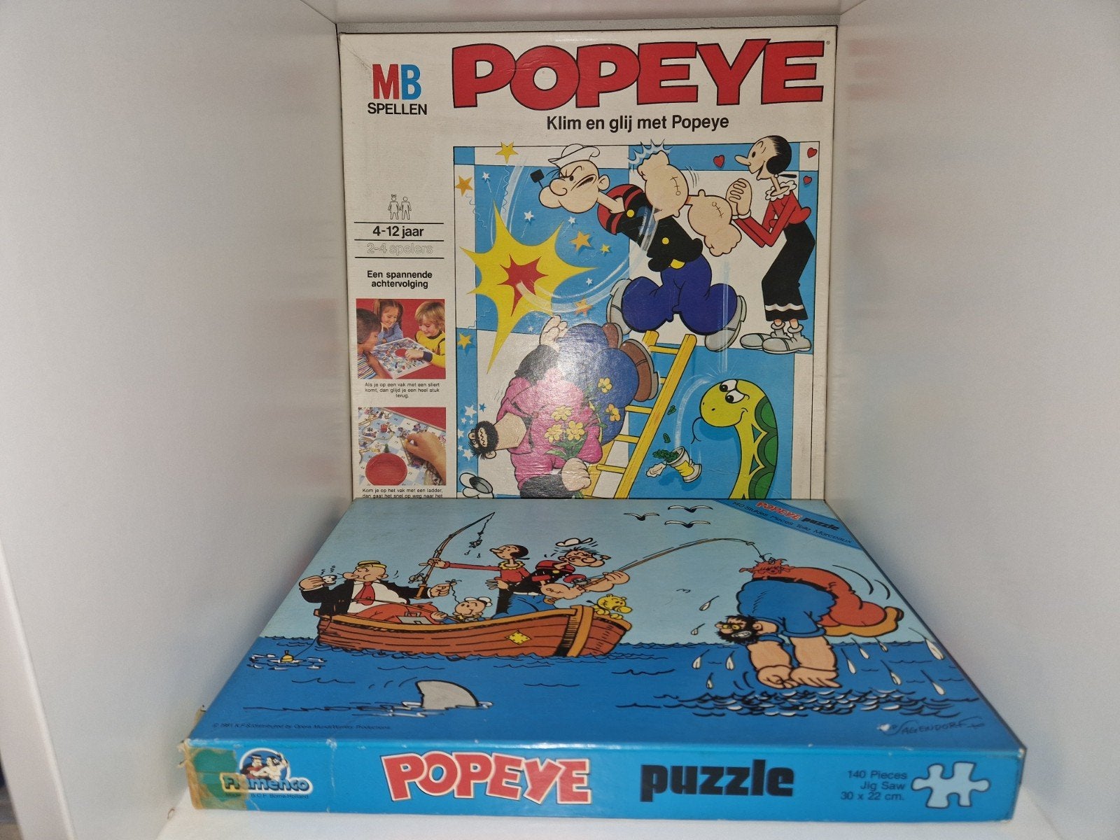 Jaren 80 Popeye Bordspel en Popeye Puzzel, Ophalen of Verzenden, Gebruikt