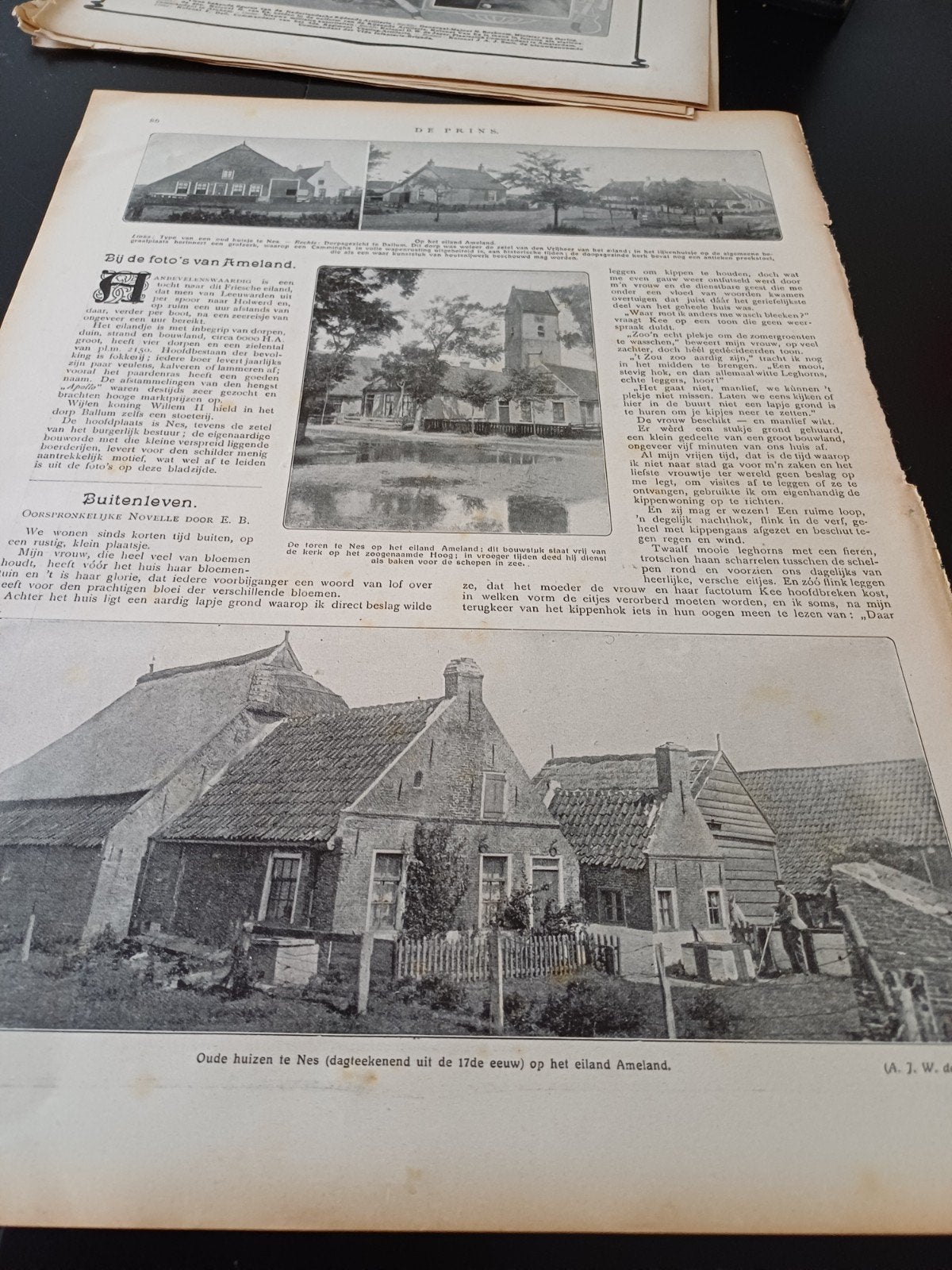 artikel Ameland 1915, Ophalen of Verzenden, Voor 1920, Knipsel(s)