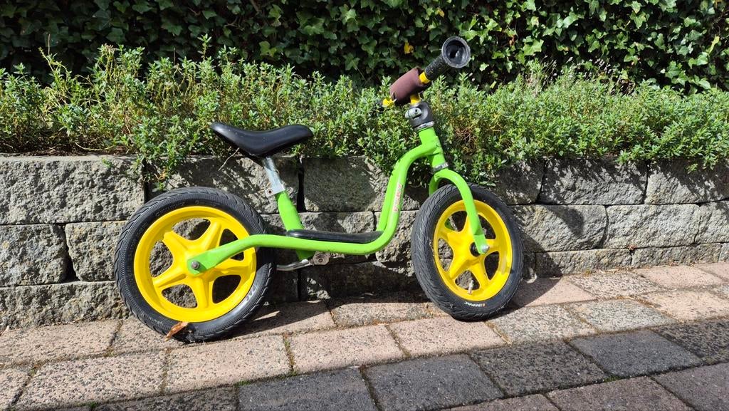 Groene Puky loopfiets met gele wielen, Ophalen, Gebruikt, Loopfiets