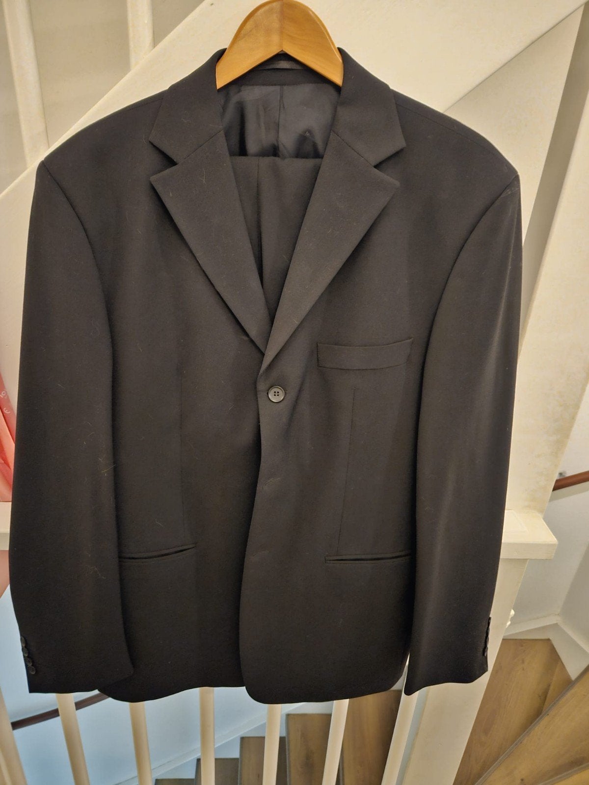 Zwart herenpak - Maat 55 (L), Kleding | Heren, Kostuums en Colberts, Ophalen, Maat 52/54 (L), Onbekend, Zwart