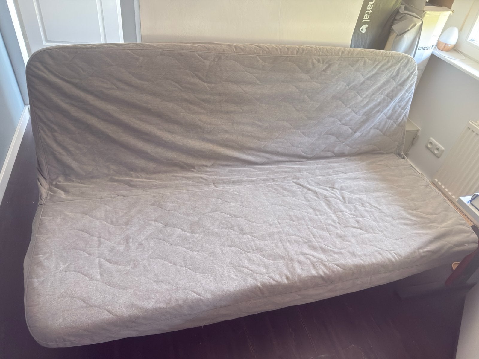 IKEA Beddinge slaapbank - Grijs, 3 zitten, Ophalen, Gebruikt, Tweepersoons, Overige maten