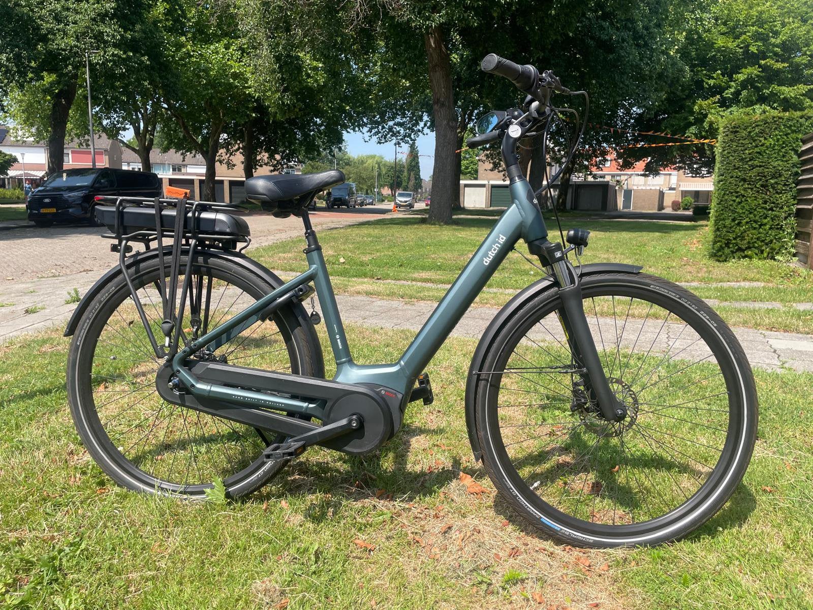 Elektrische fiets, e-bike, dutch id, maat 48, kleur: groen, 47 tot 51 cm, Ophalen, Zo goed als nieuw, Overige merken