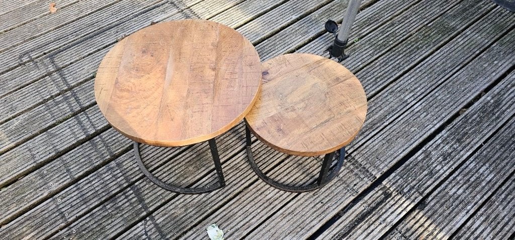 bijzet tafel, Gebruikt, Rond, 55 tot 75 cm, Hout