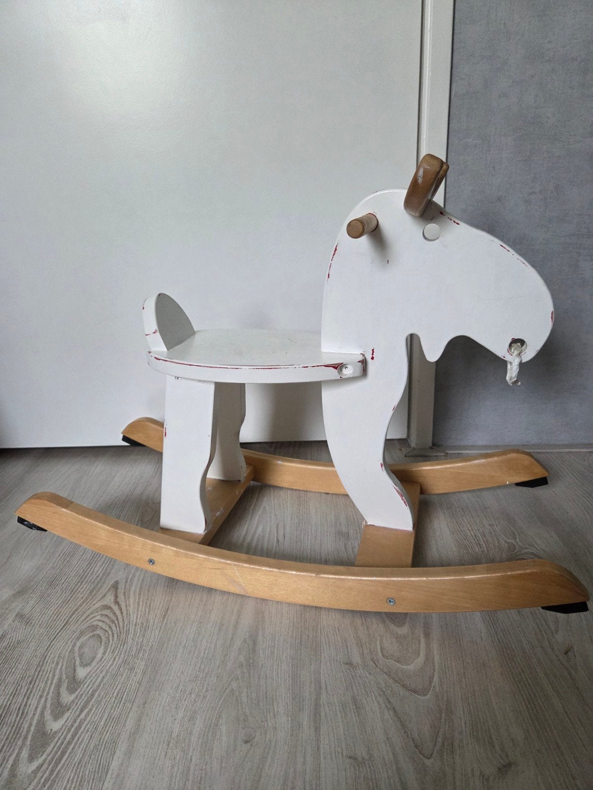 Ikea Hobbeleland Hobbelpaard - Wit geschilderd, Kinderen en Baby's, Ophalen, Rij- of Hobbelspeelgoed
