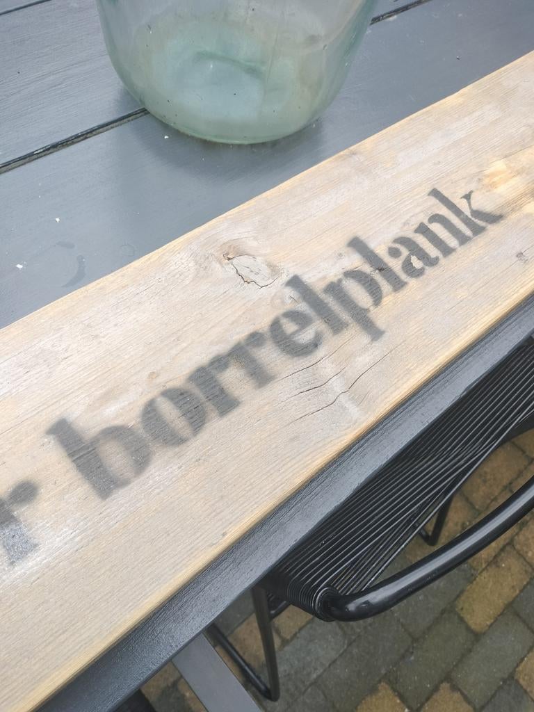 Steigerhouten borrelplank voor tuin en terras, Tuin en Terras, Bloembakken en Plantenbakken, Gebruikt, Ophalen of Verzenden, Rechthoekig