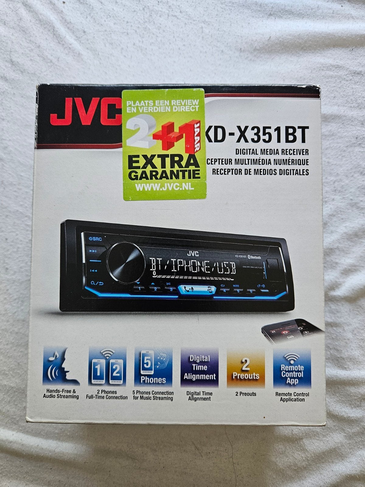 JVC KD-X351BT Digital Media Receiver met Bluetooth, Ophalen of Verzenden, Zo goed als nieuw