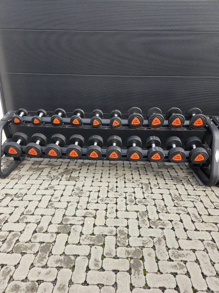 Ziva Dumbbell Set 6-50kg & 8-20kg Dubbel met 3 Rekken, Ophalen, Zo goed als nieuw, Benen, Dumbbell