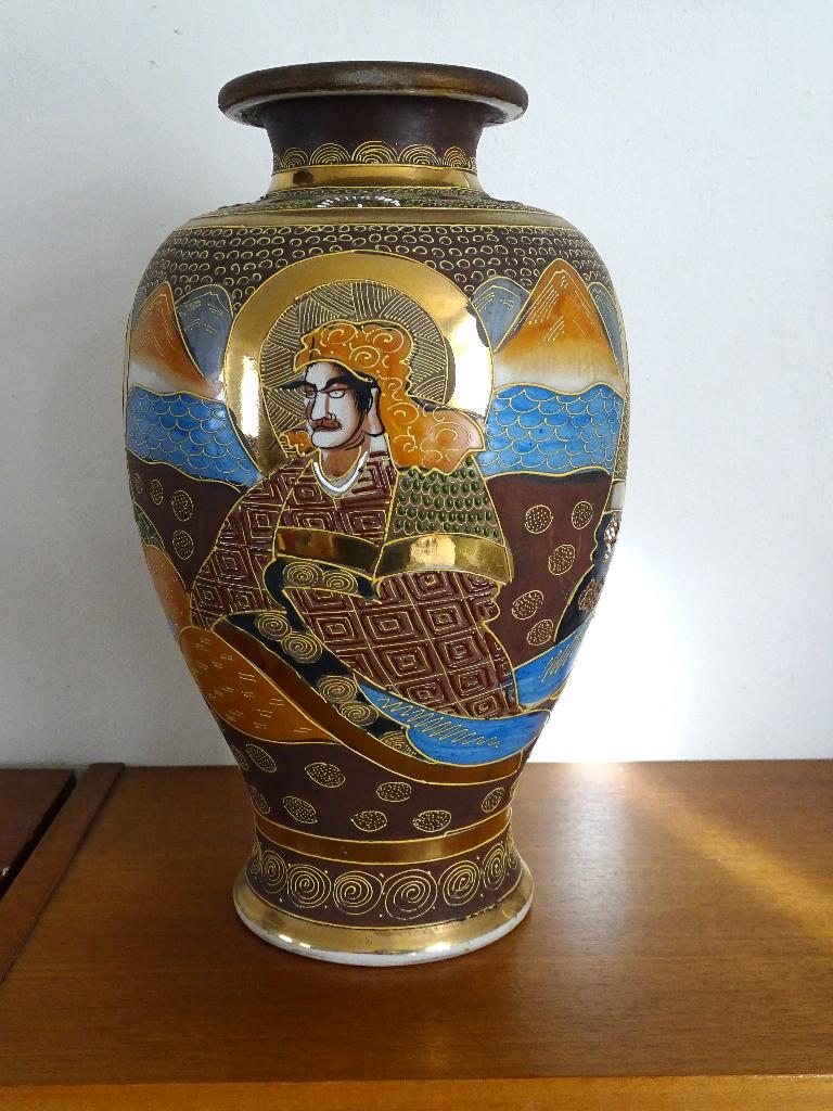 Antieke Satsuma Kinkozan vaas 32 cm Taisho vroeg Showa Japan, Ophalen of Verzenden