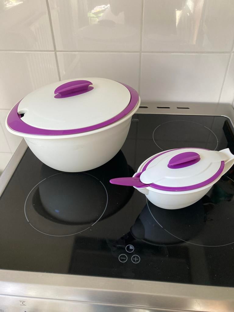 Tupperware Soepterrine en Sauskom - Dubbelwandig, Huis en Inrichting, Keuken | Tupperware, Ophalen of Verzenden, Zo goed als nieuw