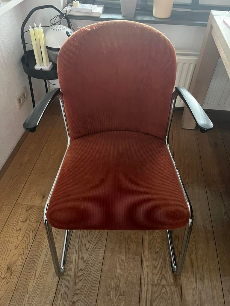 Gispen 413 Eetkamerstoel - Brick Manchester Stof, Huis en Inrichting, Stoelen, Ophalen, Gebruikt, Overige kleuren, Dutch Design