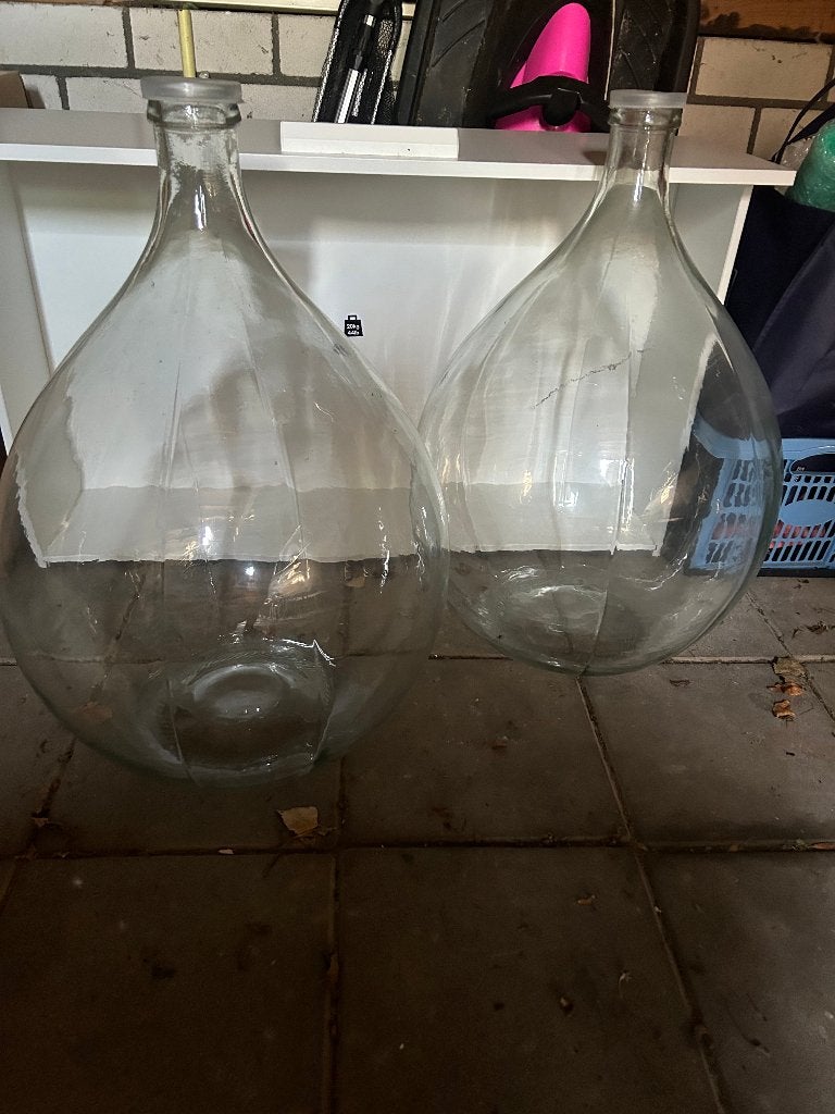 2 Grote gisting ballon fles, Antiek en Kunst, Ophalen