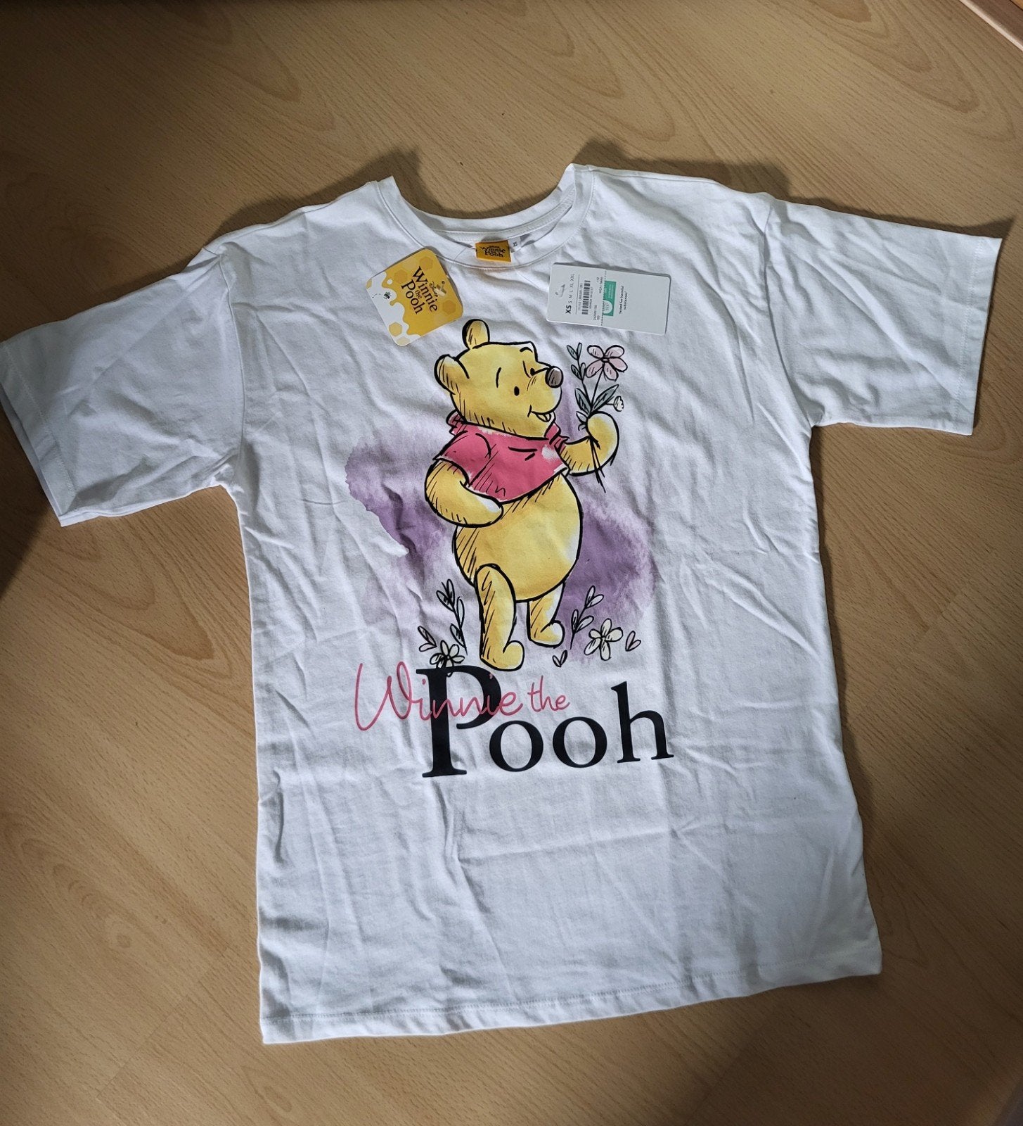 Winnie the Pooh T-shirt XS/S katoen NIEUW, Wit, Nieuw, Ophalen of Verzenden, Korte mouw