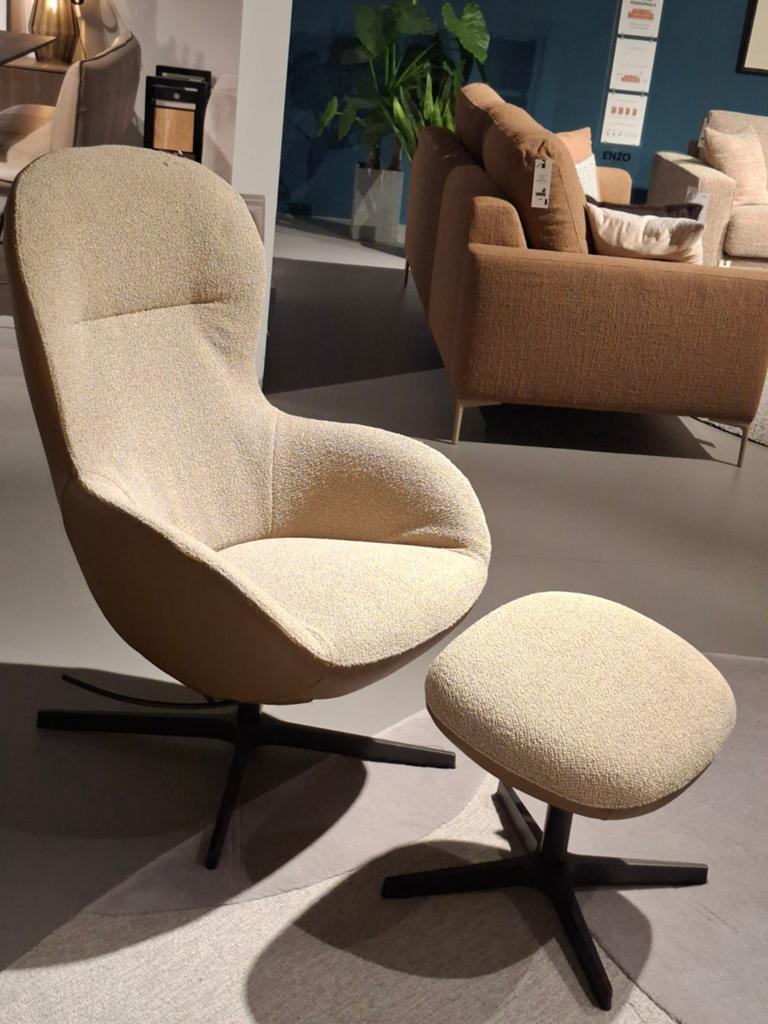 Showroommodel Enzo Luca Relaxfauteuil Malo alto, Ophalen, Nieuw, Stof