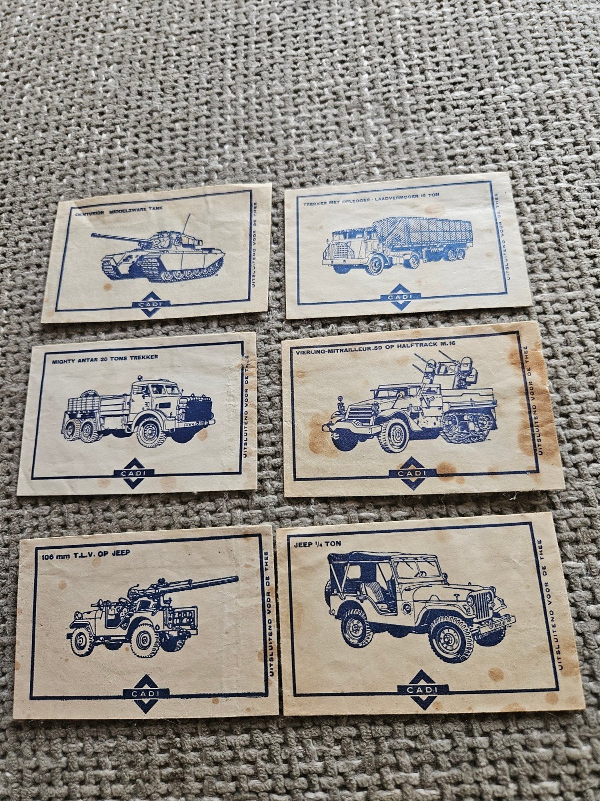 Militair Voertuig Afbeeldingen - Set van 6, Ophalen of Verzenden, Landmacht