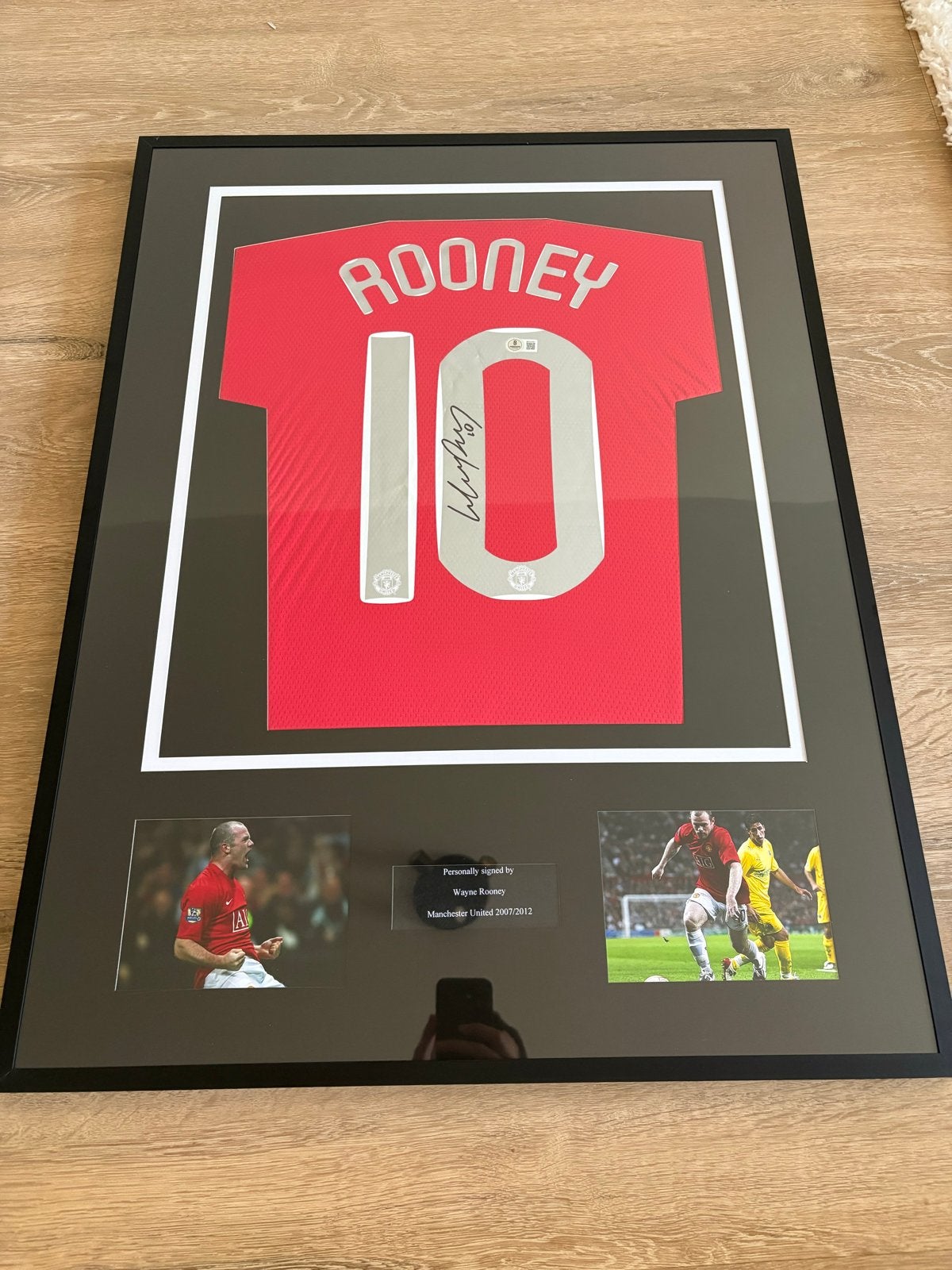 Ingelijst gesigneerd Wayne Rooney Manchester United shirt, Ophalen of Verzenden, Zo goed als nieuw, Buitenlandse clubs, Shirt