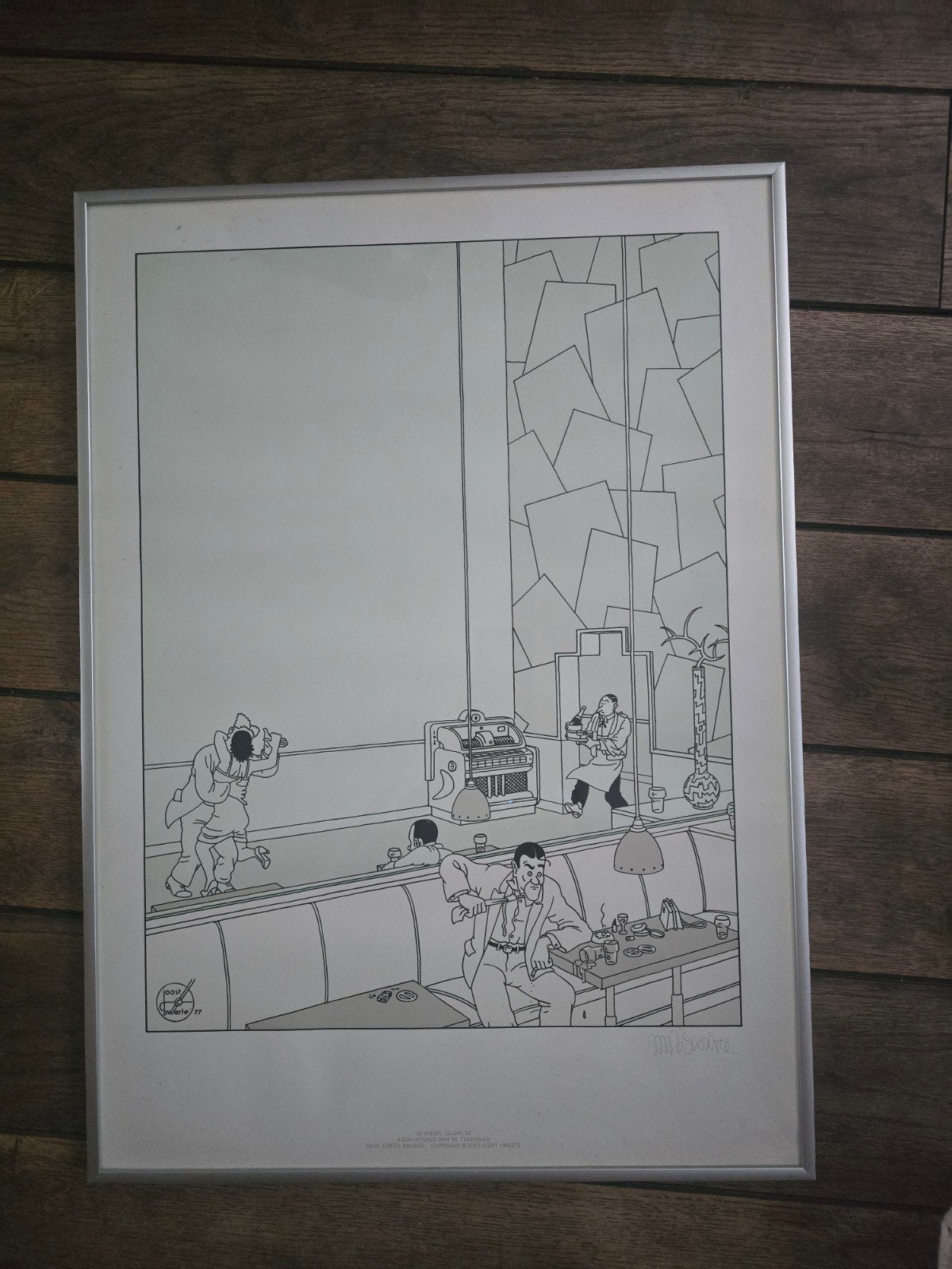 Joost de Swarte gesigneerde vintage zeefdruk poster, 71 x 51, Gesigneerd, Ophalen of Verzenden, Portret en Figuren, Zeefdruk
