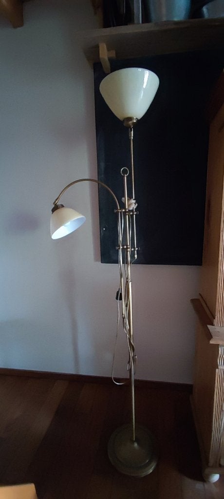 Staande lamp met leeslamp, Huis en Inrichting, Lampen | Vloerlampen, Ophalen, Gebruikt, E27 (groot), 150 tot 200 cm
