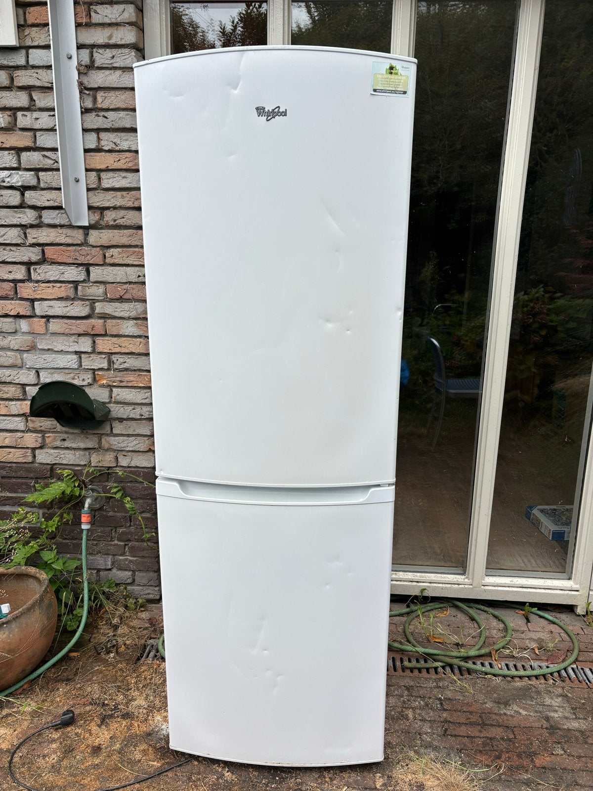 Whirlpool vrijstaande koel-vriescombinatie 322L, Ophalen, Gebruikt, 200 liter of meer, Met aparte vriezer