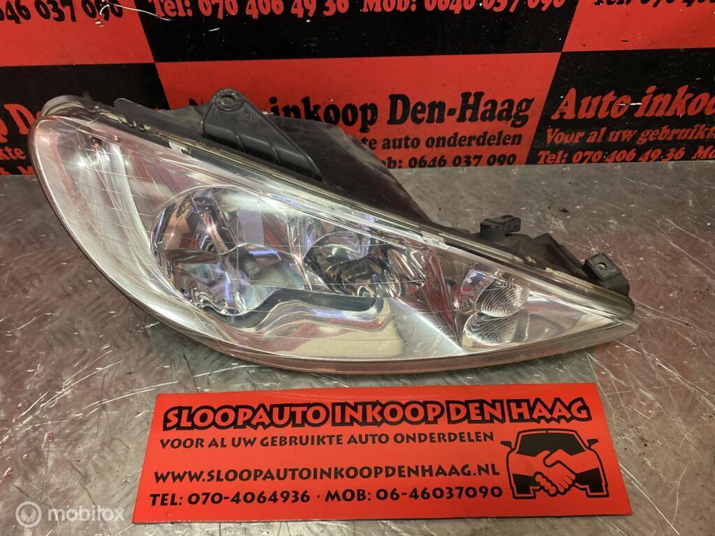 Peugeot 206 ('02-'08) H7 Koplamp Rechts - 9628666780, Gebruikt, Ophalen of Verzenden, Peugeot, Peugeot