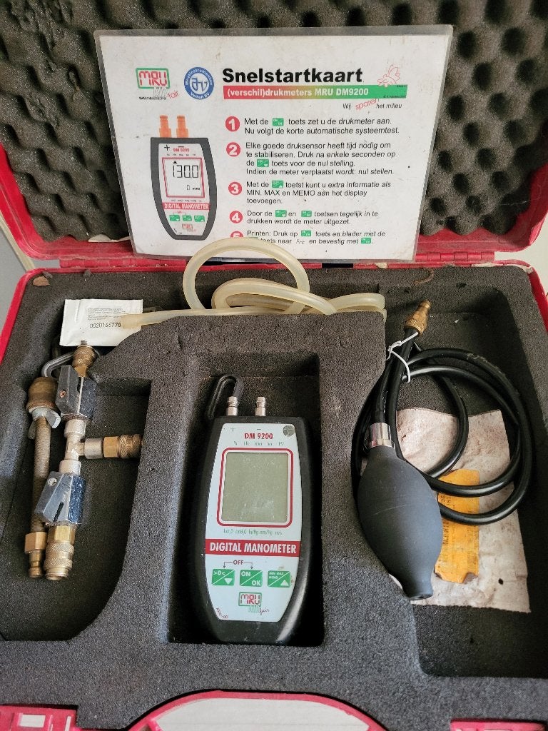 Drukmeter lektester MRU DPM 9200, Gebruikt, Minder dan 30 cm, Cv-ketel of Combi-ketel, Minder dan 60 cm