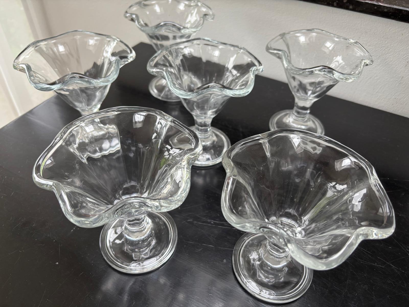 Set van 6 glazen ijscoupes, Huis en Inrichting, Glas of Glazen, Gebruikt, Overige merken, Klassiek