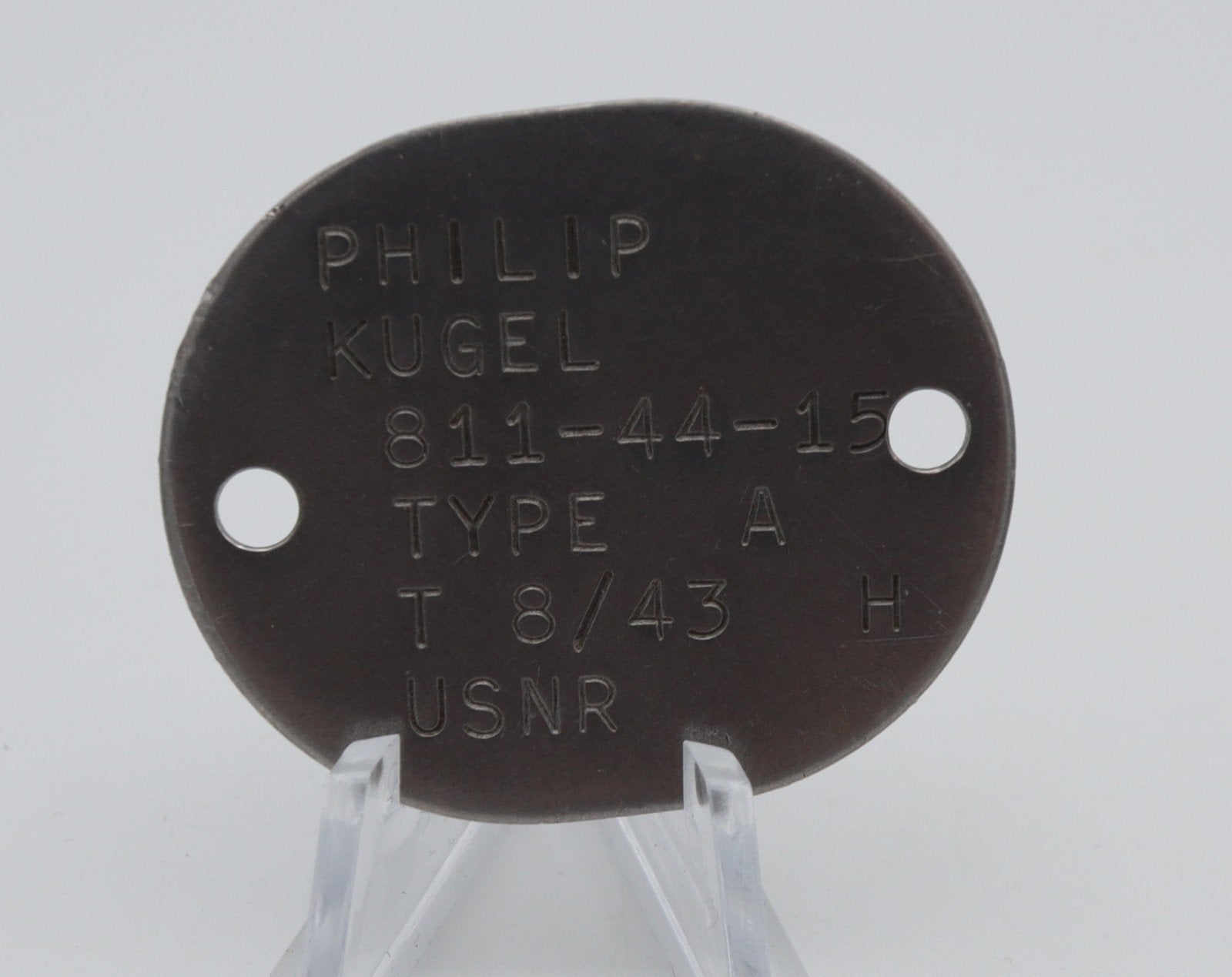 US WWII Navy Corpsman Dog Tag, Philip Kugel, Ophalen of Verzenden, Marine, Amerika, Embleem of Badge