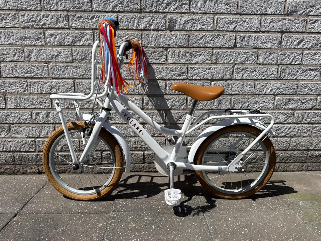 Volare Liberty Kinderfiets 16 inch - Wit, Ophalen, Gebruikt, Terugtraprem, 16 tot 20 inch