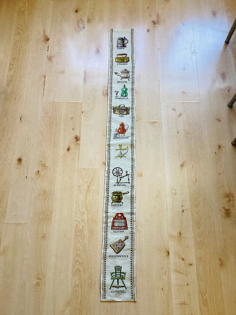 Borduurwerk, zijde, schellekoord antieke voorwerpen, vintage, Ophalen, Nieuw, Patroon