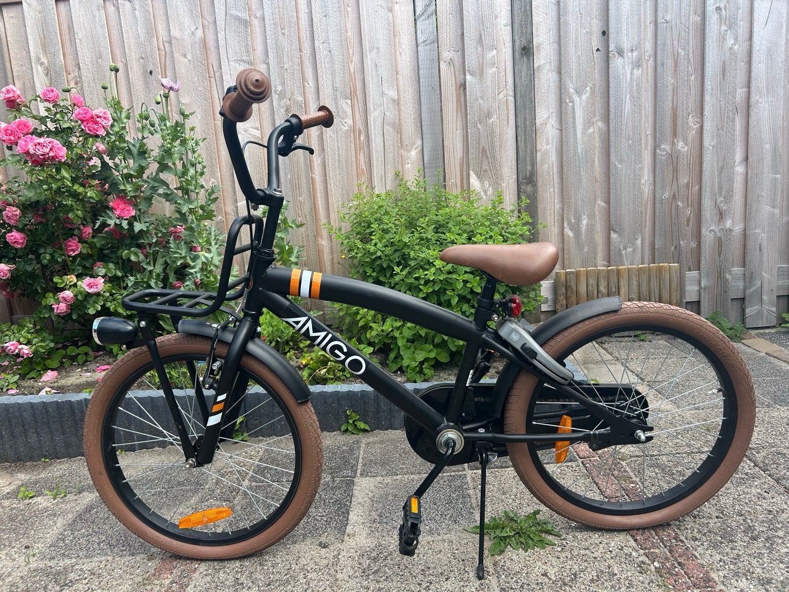 Amigo kinderfiets met rek, Ophalen, Gebruikt, Terugtraprem, 20 inch of meer