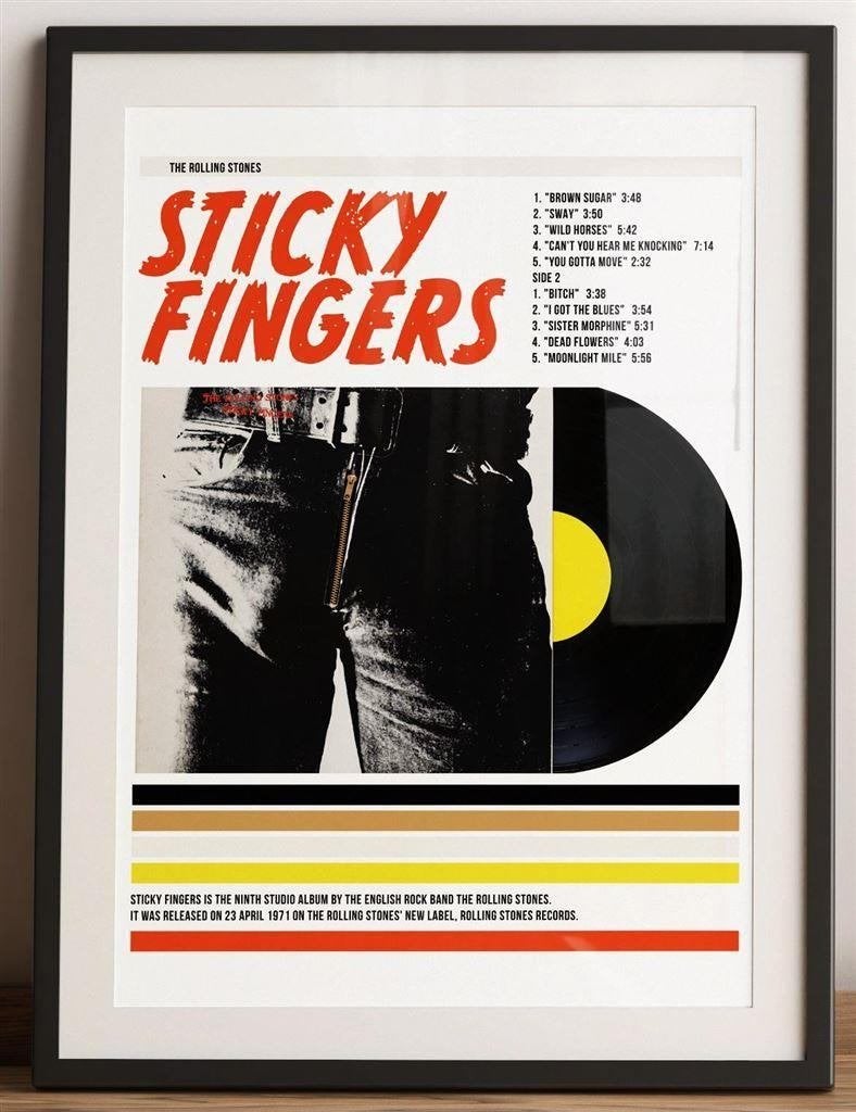 grote The Rolling Stones Sticky Fingers LP Poster, Verzenden, Nieuw, A1 t/m A3, Film en Tv
