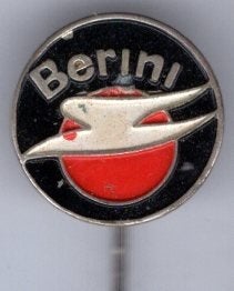 BERINI zilverkleurig bromfiets speldje ( F_255), Verzamelen, Verzenden, Zo goed als nieuw, Transport, Speldje of Pin