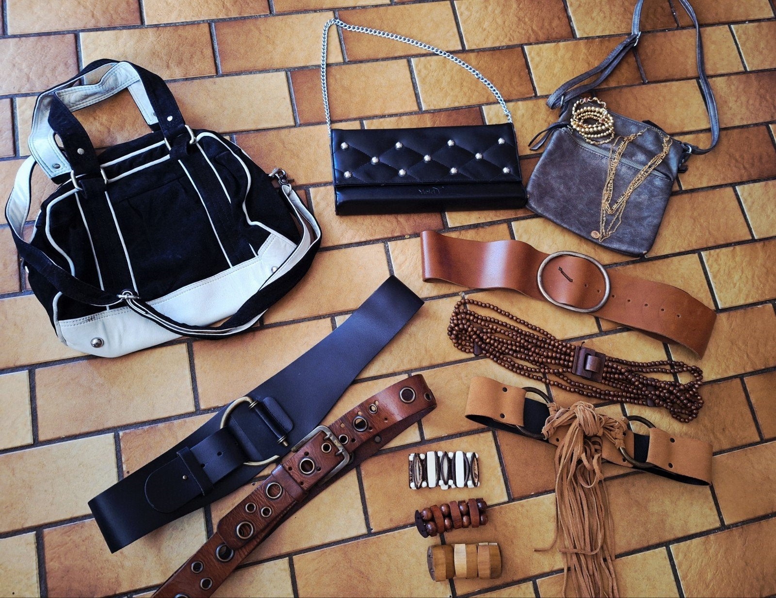 Damespakket tassen, riemen en sieraden, Ophalen of Verzenden, Zo goed als nieuw, Overige kleuren