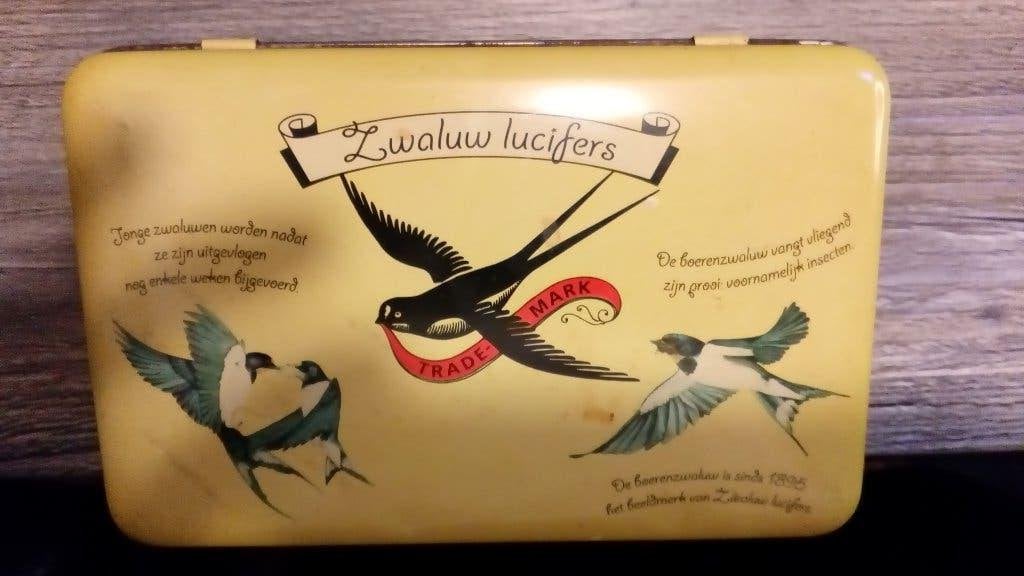 zwaluw lucifers blik, Ophalen of Verzenden, Gebruikt, Overige, Overige merken
