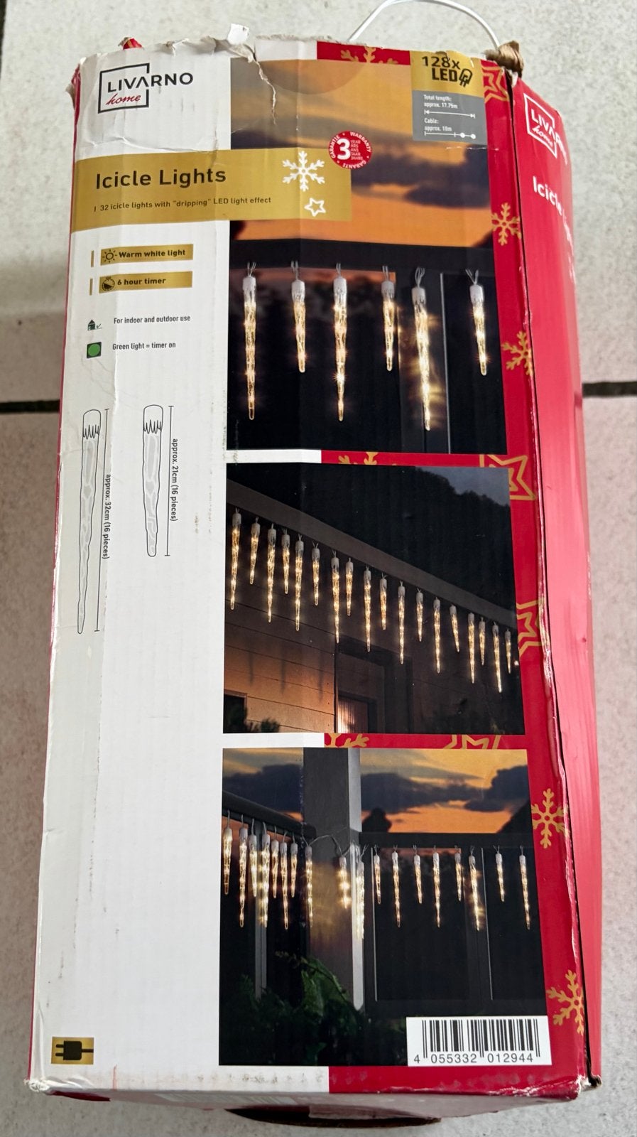 Kerstversiering, ijspegel lampjesketing, Diversen, Ophalen of Verzenden, Gebruikt