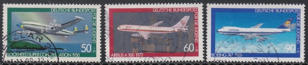 BRD 1980 1041/1043 Luchtvaart, Gest, Ophalen of Verzenden, BRD, Gestempeld
