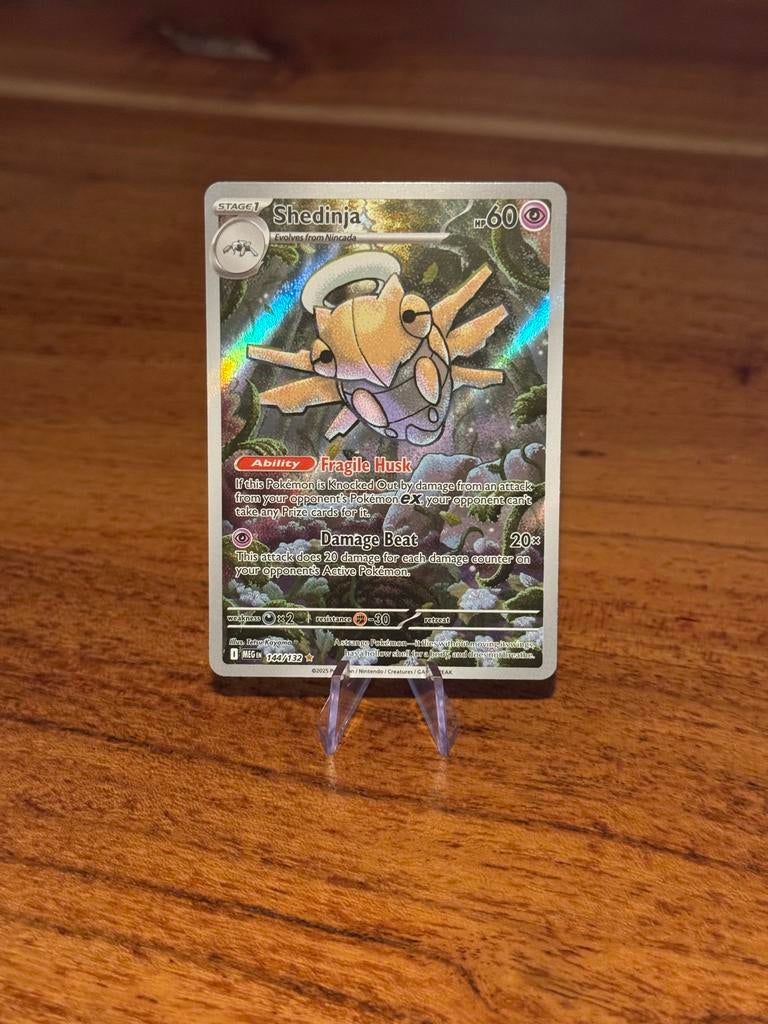 Shedinja Pokémon kaart 144/197 MEG, Ophalen of Verzenden, Zo goed als nieuw, Losse kaart, Foil