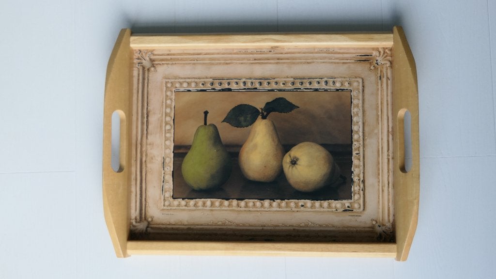 Dienblad, Ophalen, Zo goed als nieuw, Rechthoekig, Hout