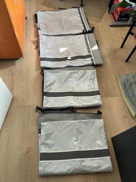 Te koop Unico Bologna voorpanelen, zijwanden en slikstroken, Caravans en Kamperen, Ophalen of Verzenden, Zo goed als nieuw, Ten Cate All Season 240g/m2