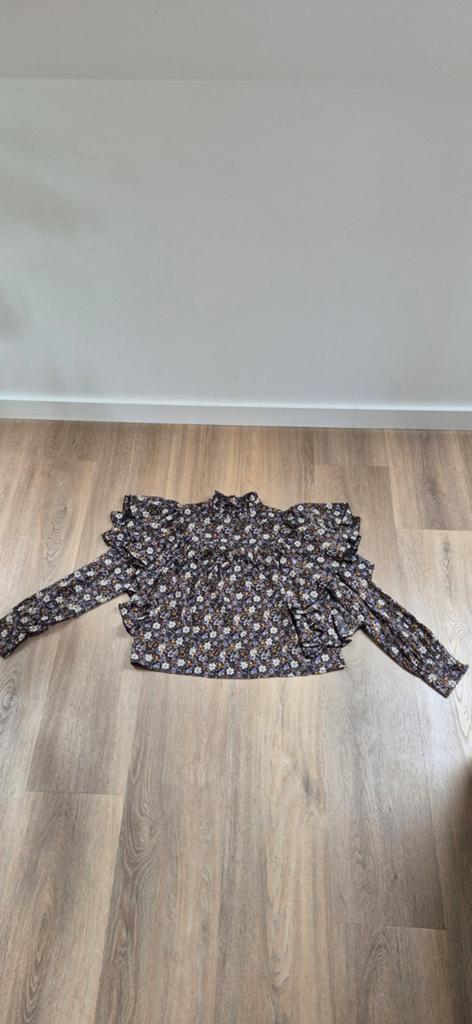Superleuke gebloemde blouse van loavies met ruffles, maat m, Kleding | Dames, Maat 38/40 (M), Paars, Nieuw, Ophalen of Verzenden