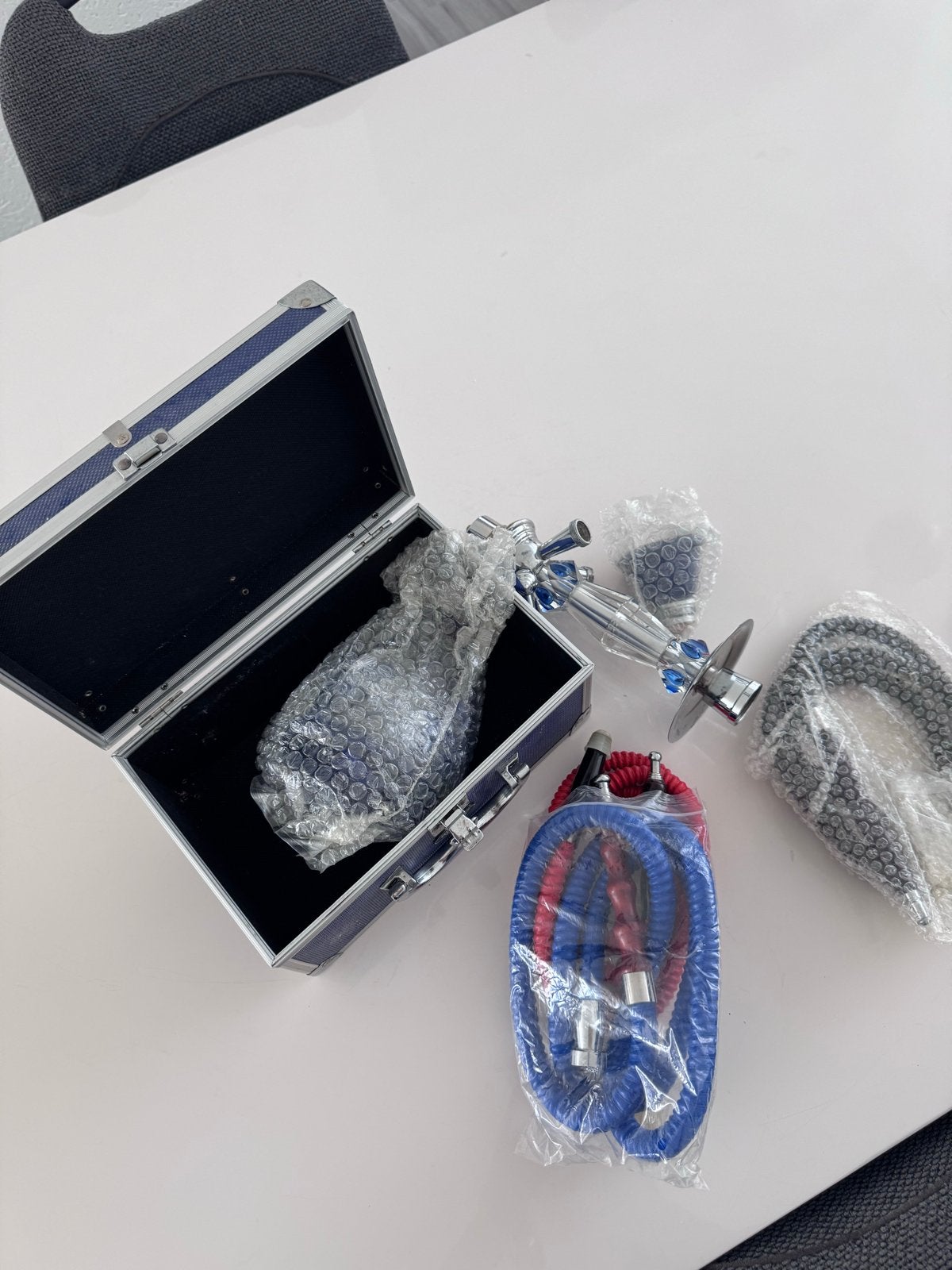 Sier Sisha met opbergkist en extra slangen, Ophalen, Zo goed als nieuw, (Water)pijp