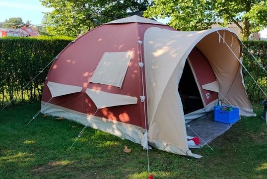 Opblaasbare Karsten tent met De Waard doek, Caravans en Kamperen, Tenten, Ophalen, Gebruikt, Tot en met 4